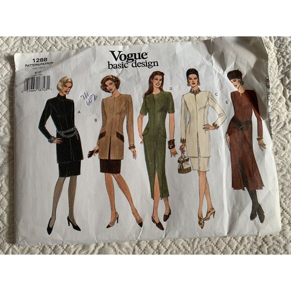 Vogue Misses Dress Tunic Skirt Sewing Pattern 1288 Sz 8 - 10 - Uncut - Picture 1 of 9